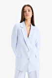 Loose Fit Kruvaze Yaka Düğmeli Blazer Ceket