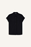 DeFacto Regular Fit Basic Düz Viskon Kısa Kollu Gömlek N7819AZ25SPBK27