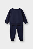Erkek Bebek 2'li Takım Basic Düz Sweatshirt Eşofman Altı