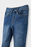 Kız Bebek Beli Lastikli Jean Pantolon