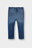 Kız Bebek Beli Lastikli Jean Pantolon