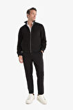 Slim Fit Dar Kesim Dik Yaka Fermuarlı Süet Mont