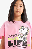 DeFacto Kız Çocuk Snoopy Bisiklet Yaka Kısa Kollu Tişört E8160A825HSPN253