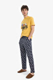 Snoopy Regular Fit Pijama Takımı Kısa Kollu Üst Beli Bağcıklı Uzun Alt