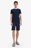 Regular Fit Desenli Cepli Şort Pijama Altı
