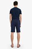 Regular Fit Desenli Cepli Şort Pijama Altı