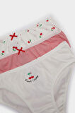 Kız Çocuk Desenli 3'lü Slip Külot