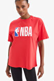 DeFactoFit NBA Wordmark Oversize Geniş Kalıp Baskılı Kısa Kollu Tişört V9082AZ25SPRD298