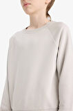 Erkek Çocuk Bisiklet Yaka Basic Düz Sweatshirt