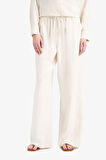 DeFacto Keten Karışımlı Pantolon Wide Leg Geniş Bol Paça Basic Düz Çift Cepli Yüksek Bel Standart Boy C6021AX25SPBG286