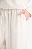 DeFacto Keten Karışımlı Pantolon Wide Leg Basıc Çift Cepli Yüksek Bel Standart Boy C6021AX25SPBG286