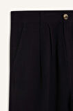 Wide Leg Fermuarlı Normal Bel Standart Boy Geniş Paça Keten Karışımlı Pantolon