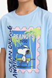 DeFacto Kız Çocuk Snoopy Relax Fit Bisiklet Yaka Kısa Kollu Tişört E8159A825HSBE744