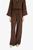 Wide Leg Modal Kumaş Pantolon Yüksek Bel Düz Paça Geniş Paça
