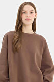 DeFacto Oversize Geniş Kalıp Bisiklet Yaka Basic Düz Kalın Sweatshirt Y1346AZ25SPBN322