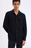 Regular Fit Çift Cepli Twill Uzun Kollu Gömlek
