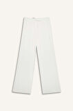 	Keten Karışımlı Pantolon Wide Leg Geniş Bol Paça Üç Cepli Normal Bel Basic Düz Standart Boy
