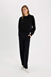 Boxy Fit Basic Düz Kalın Sweatshirt Kumaşı Sweatshirt