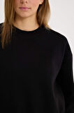 Boxy Fit Basic Düz Kalın Sweatshirt Kumaşı Sweatshirt