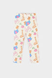 Kız Bebek Hayvan Desenli Fitilli Kaşkorse Pantolon