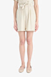 Yüksek Bel Krinkıl Kumaş Şort