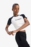 DeFactoFit Slim Fit Dar Kesim Bisiklet Yaka Baskılı Sporcu Ribana Kısa Kollu Tişört D9032AX25SPER136