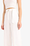 Wide Leg Çift Cepli Yüksek Bel Standart Boy Modal Geniş Bol Paça Pantolon