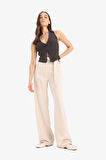 Wide Leg Çift Cepli Yüksek Bel Standart Boy Modal Geniş Bol Paça Pantolon