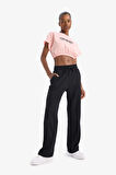 DeFactoFit Cropped Fit Bisiklet Yaka Baskılı Sporcu Kısa Kollu Tişört D9035AX25SPPN243