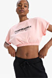 DeFactoFit Cropped Fit Bisiklet Yaka Baskılı Sporcu Kısa Kollu Tişört D9035AX25SPPN243