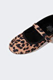 Kız Çocuk Leopar Desenli Slip On Düz Taban Babet