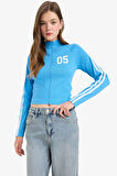 Coool Fitted Basic Düz Ribana Hırka