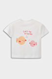 Kız Bebek Yenidoğan Bisiklet Yaka Baskılı Penye 2'li Kısa Kollu Tişört