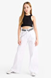 Kız Çocuk Wide Leg Geniş Paça Pamuklu Pantolon