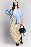 DeFacto Wide Leg Kumaş Palazzo Pantolon Fermuarlı Normal Bel Standart Boy Geniş Bol Paça E7275AX25SPBG793