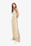 Wide Leg Kumaş Pantolon Fermuarlı Normal Bel Standart Boy Geniş Bol Paça