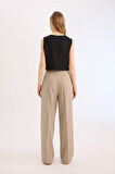 DeFacto Standart Boy Kumaş Pantolon Wide Leg Geniş Bol Paça Basic Düz Yüksek Bel C6402AX25SPBN592