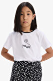 DeFacto Kız Çocuk 2'li Takım Kısa Kollu Tişört Desenli Esnek Belli Şort Etek E1258A825SMWT34