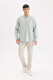 Regular Fit Polo Yaka Oxford Basic Düz Uzun Kollu Gömlek