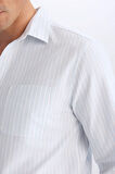 DeFacto Regular Fit Polo Yaka Çizgili Oxford Uzun Kollu Gömlek D6101AX25SPBE196