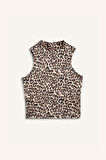 DeFacto Slim Fit Dar Kesim Leopar Desenli Yarım Balıkçı Yaka Atlet D5542AX25SPBN287