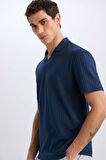 DeFacto Regular Fit Polo Yaka Krinkıl Kısa Kollu Tişört E1207AX25SMNV64