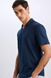 DeFacto Regular Fit Polo Yaka Krinkıl Kısa Kollu Tişört E1207AX25SMNV64