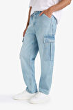 %100 Pamuk Relax Fit Düz Paça Jean Pantolon