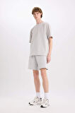 DeFacto Slim Fit Dar Kesim Dar Paça Basic Düz Şort B8674AX25SPGR184
