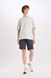 DeFacto %100 Pamuk Slim Fit Dar Kesim Dar Paça Cepli Basic Düz Şort B8673AX25SMAR104
