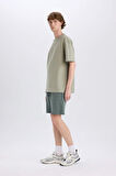 DeFacto %100 Pamuk Slim Fit Dar Kesim Dar Paça Cepli Basic Düz Şort B8673AX25SMGN463