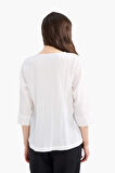 DeFacto Regular Fit Kaçık Yaka Basic Düz Yarım Kollu Bluz F1752AX25SPER105