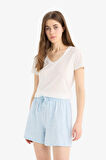 Regular Fit Beli Lastikli Şort Pijama Altı-Fall in Love