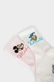 Kız Çocuk Disney Mickey Mouse &Friends Hayvan Temalı 2'li Uzun Çorap